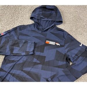 Nike Tee Denver Broncos NFL On Field Apparel Hooded Long Sleeve Dri Fit Mens Med